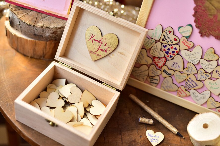 Księgi wpisów gości Rama oryginalna księga gości i album do instaxa w jednym, plasterki brzozy9