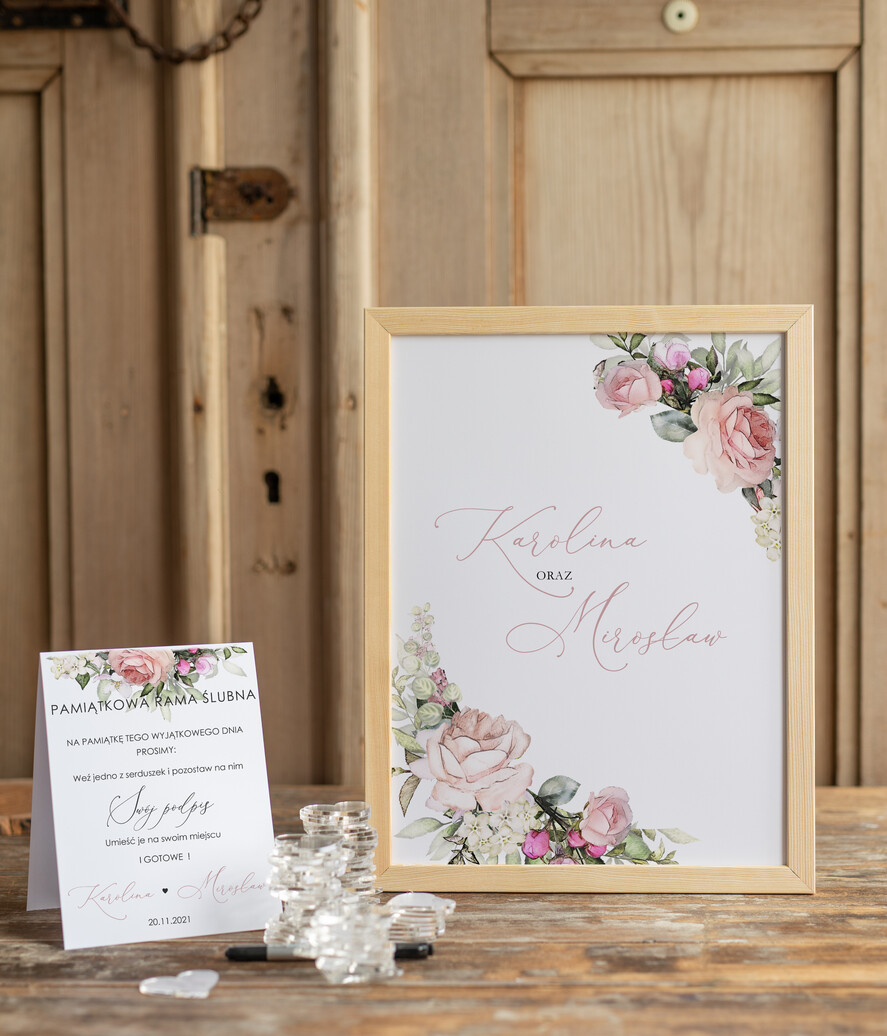 Księgi wpisów gości Rama księga do wpisywania życzeń przez gości weselnych, drewniana rama2