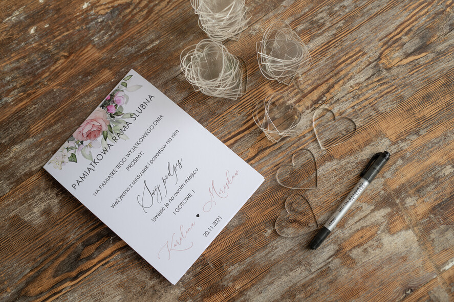 Księgi wpisów gości Rama księga do wpisywania życzeń przez gości weselnych, drewniana rama4