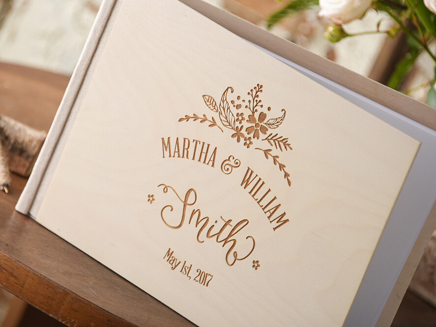 Księgi wpisów gości Drewniane  ksiega gosci wesenych personalizowana, grawer w drewnie wasze imiona i data2