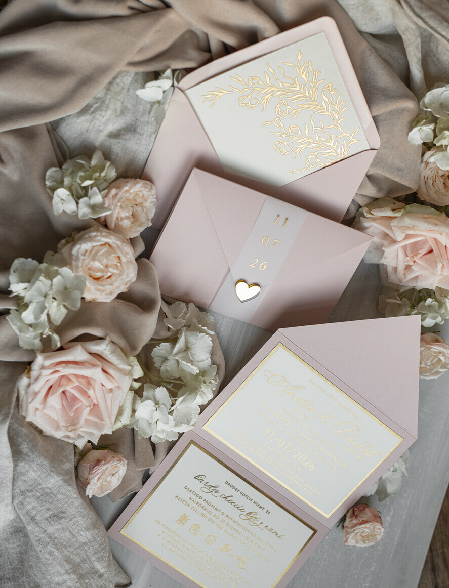 Zestawy Próbkowe próbki zaproszeń próbka eleganckie złote zaproszenia5