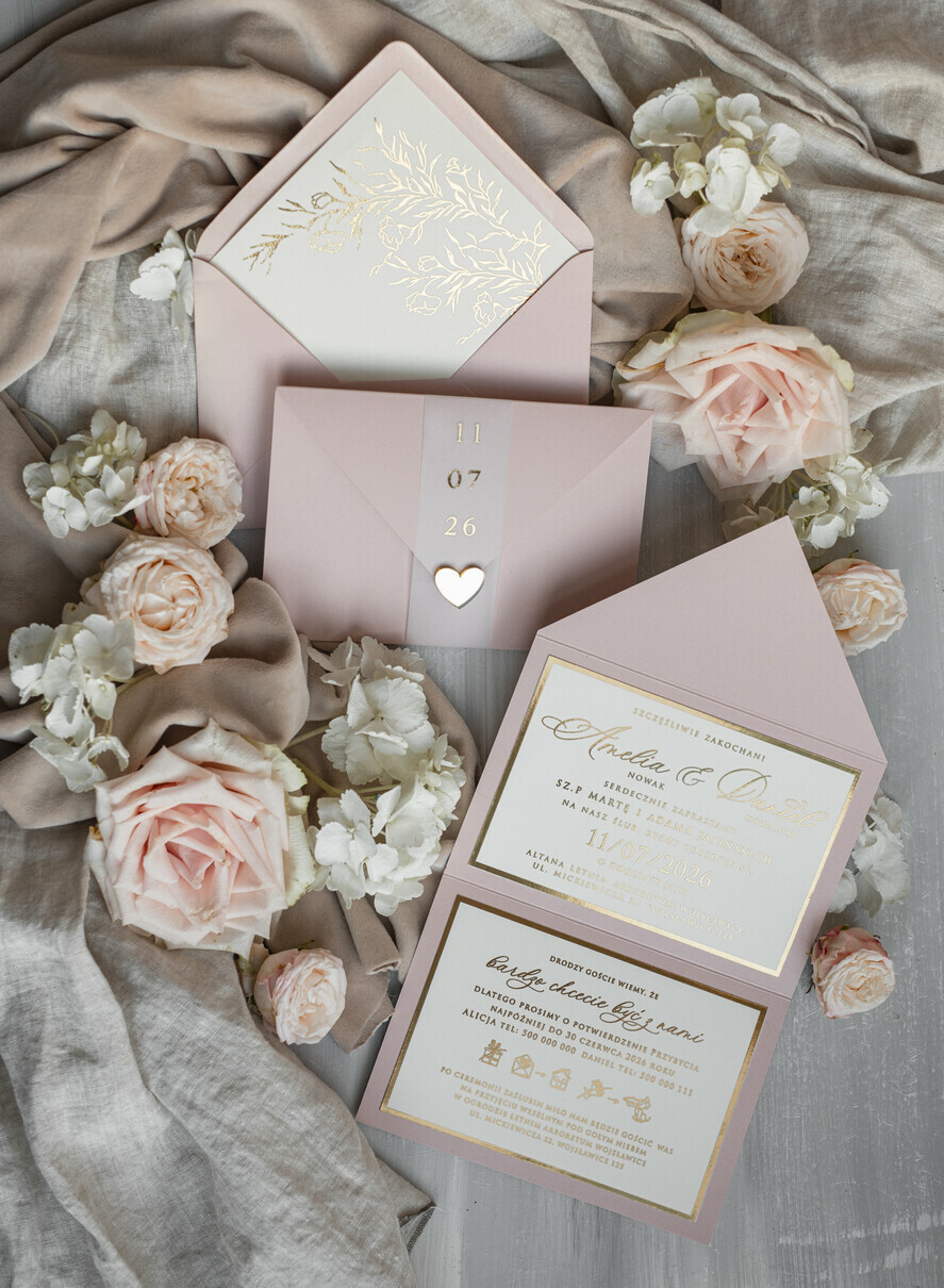 Zestawy Próbkowe próbki zaproszeń próbka eleganckie złote zaproszenia0