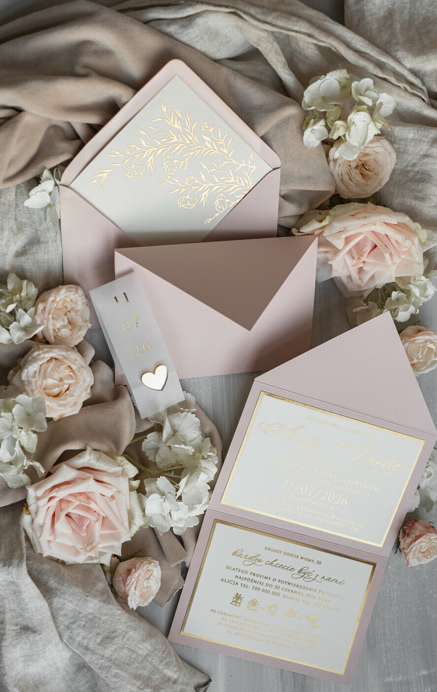 Zestawy Próbkowe próbki zaproszeń próbka eleganckie złote zaproszenia3