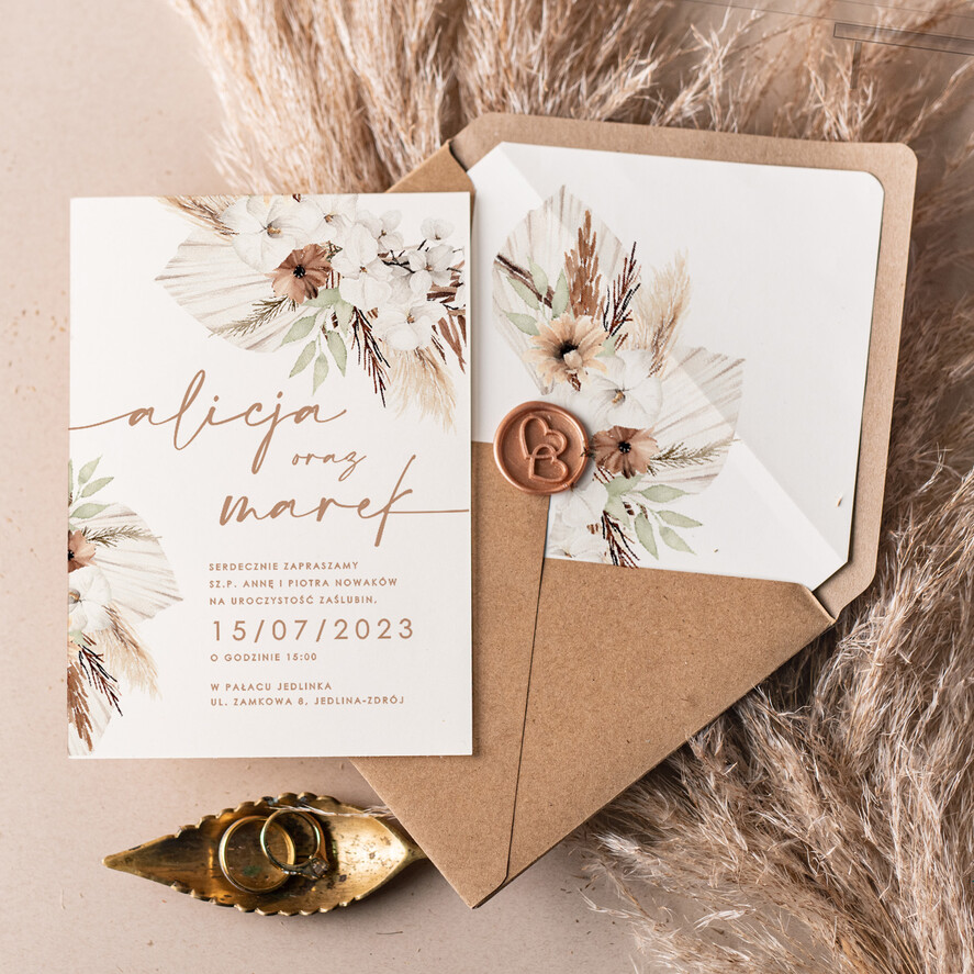 Zestawy Próbkowe próbki zaproszeń próbki zaproszen slubnych eleganckie zaproszenia slubne z kwiatami, proste zaproszenia na ślub, delikatne zaproszenia slubne, zaproszenia na slub w kolorze ecru1