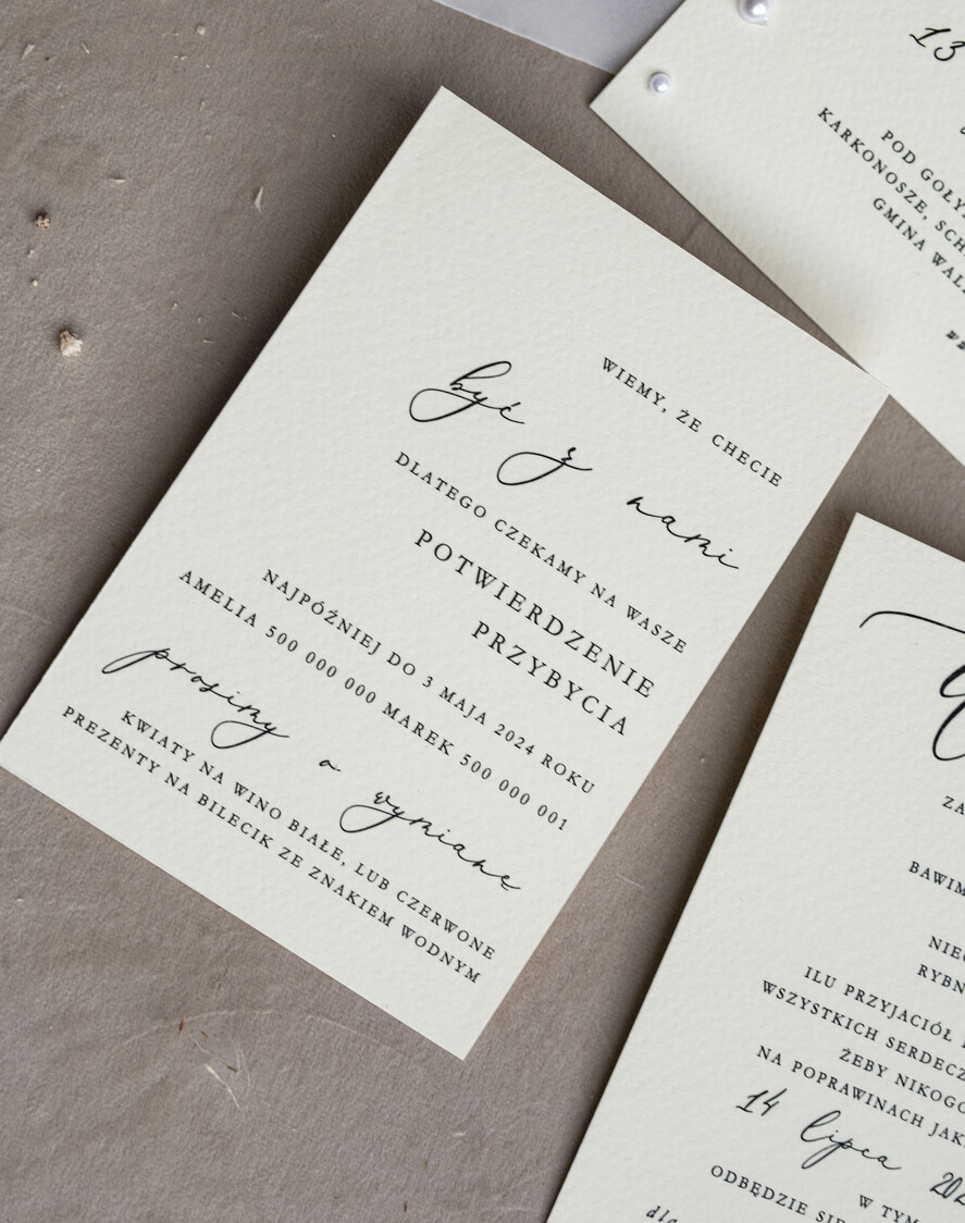 Zestawy Próbkowe próbki zaproszeń Próbka zaproszenia ślubne z perełkami, minimalistyczne zaproszenie na ślub z perełkami i kalką, rwane złocone zaproszenie na ślub cywilny perły5