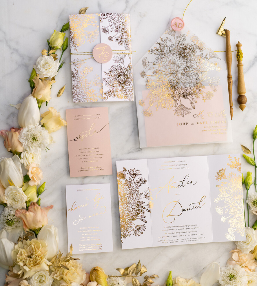 Zestawy Próbkowe próbki zaproszeń zaproszenia ślubne glamour próbki zestaw   15