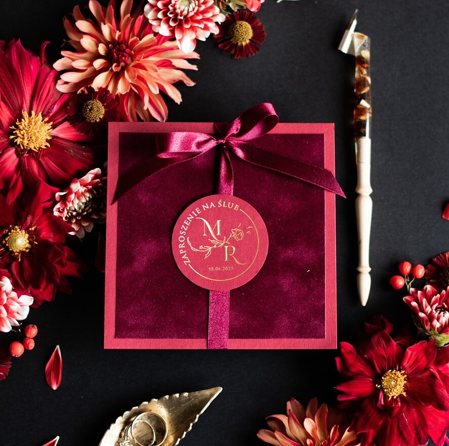 Zestawy Próbkowe próbki zaproszeń welurowa próbka zaproszeń ślubnych 0