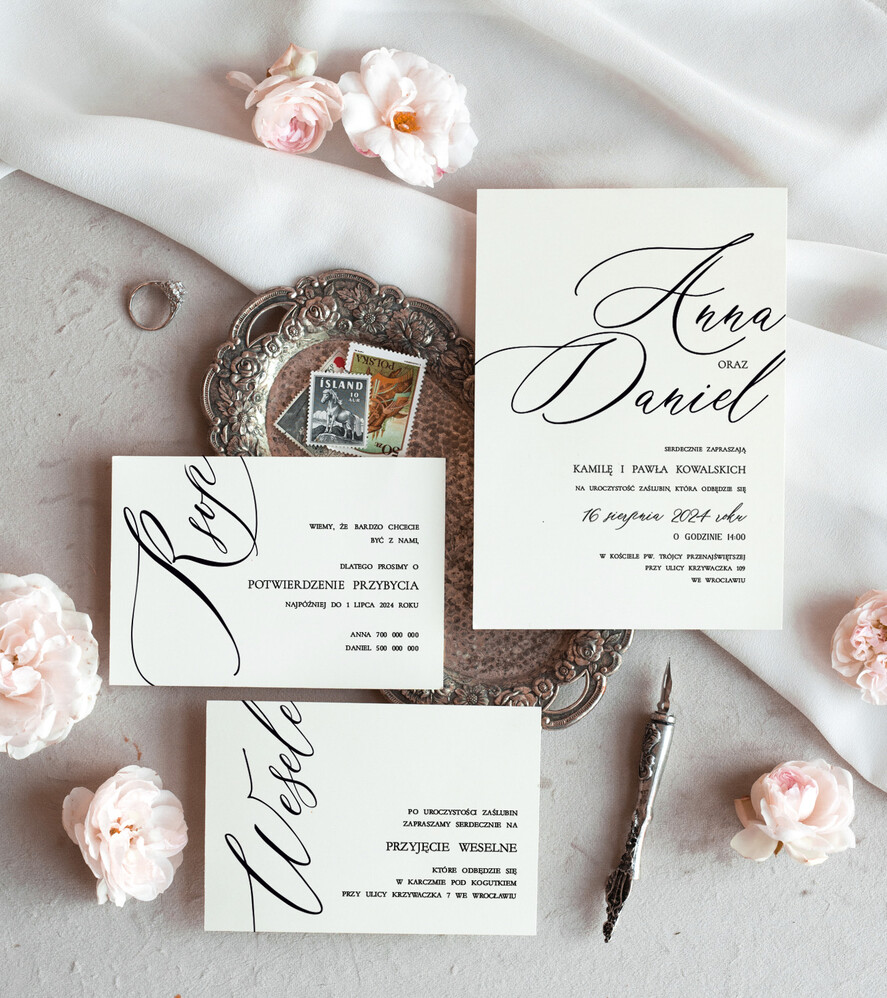Zestawy Próbkowe próbki zaproszeń próbki zaproszeń ślubnych nowoczesne zaproszenia slubne, proste zaproszenia na ślub, delikatne zaproszenia slubne, zaproszenia na slub z welurową kopertą5