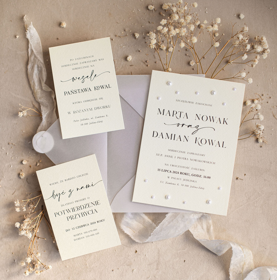 Zestawy Próbkowe próbki zaproszeń Próbka zaproszenia ślubne 4