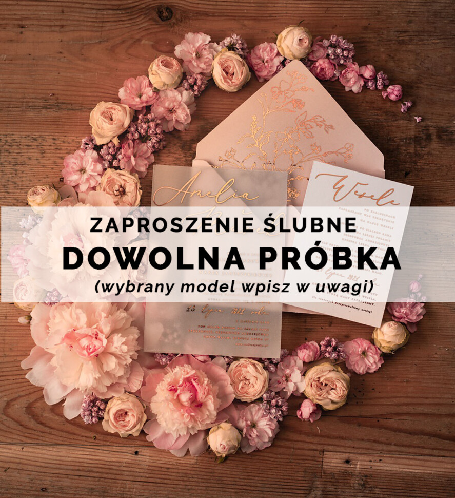 Zestawy Próbkowe próbki zaproszeń zaproszenie ślubne dowolna próbka0