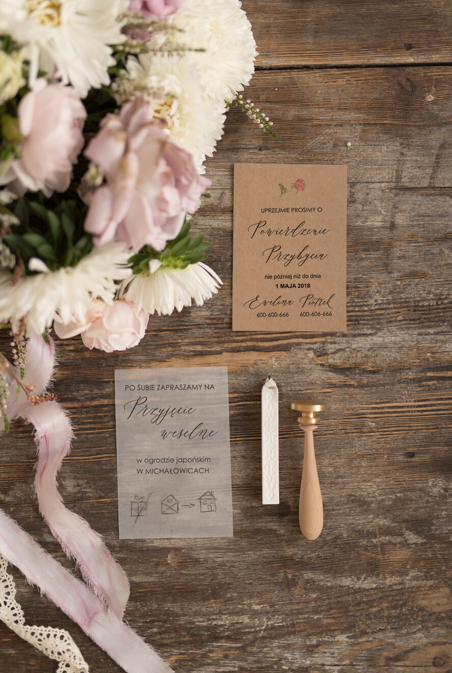 Zaproszenia ślubne Rustykalne i Natura nowoczesne zaproszenia na ślub, rustykalne ekologiczne na letni ślub2