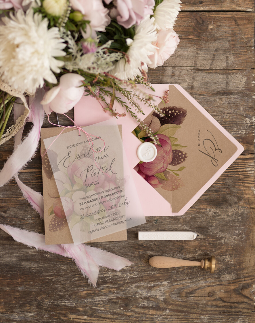 Zaproszenia ślubne Rustykalne i Natura zaproszenia na ślub w plenerze, rustykalne inspirowane natura i ekologią0