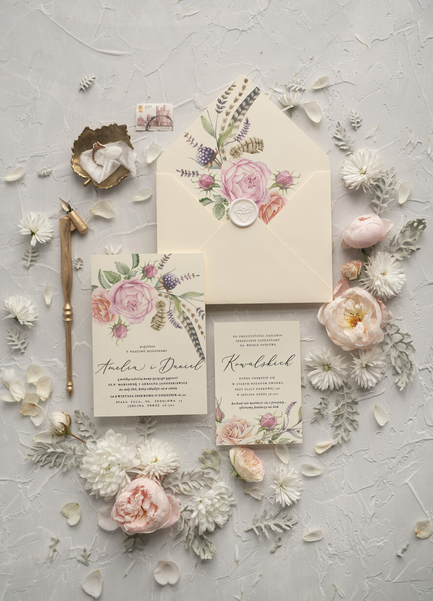 Zaproszenia ślubne Rustykalne i Natura modne zaproszenia ślubne rustykalne na letnie wesele przeźroczysta koperta3