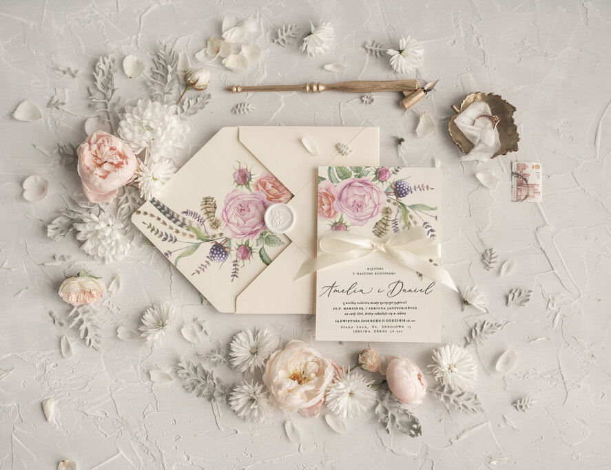 Zaproszenia ślubne Rustykalne i Natura modne zaproszenia ślubne rustykalne na letnie wesele przeźroczysta koperta5