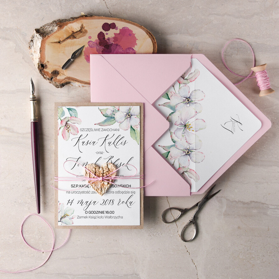 Zaproszenia ślubne Rustykalne i Natura robione ręcznie zaproszenia ślubne, rustykalne inspirowane natura i ekologią0