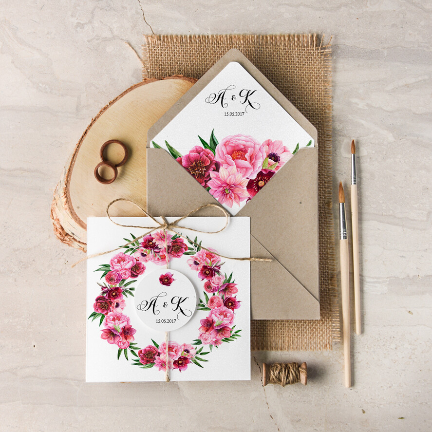 Zaproszenia ślubne Rustykalne i Natura nietypowe zaproszenia na ślub, w stylu rustykalnym na ekologiczne wesele0
