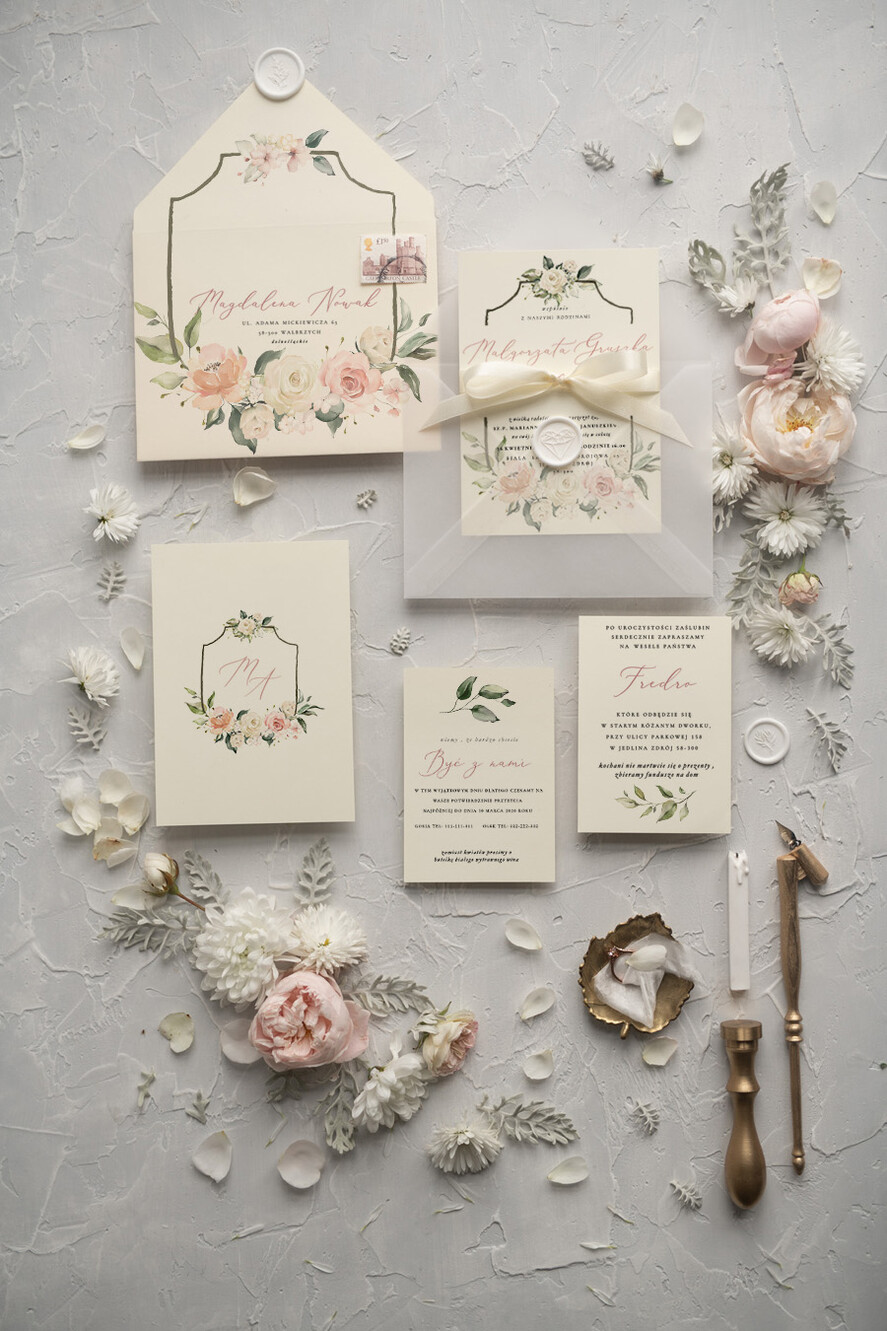 Zaproszenia ślubne Rustykalne i Natura minimalistyczne Zaproszenia ślubne rustykalne Boho kwiaty Zaproszenia na Ślub  1