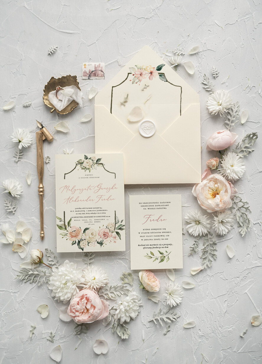 Zaproszenia ślubne Rustykalne i Natura minimalistyczne Zaproszenia ślubne rustykalne Boho kwiaty Zaproszenia na Ślub  4