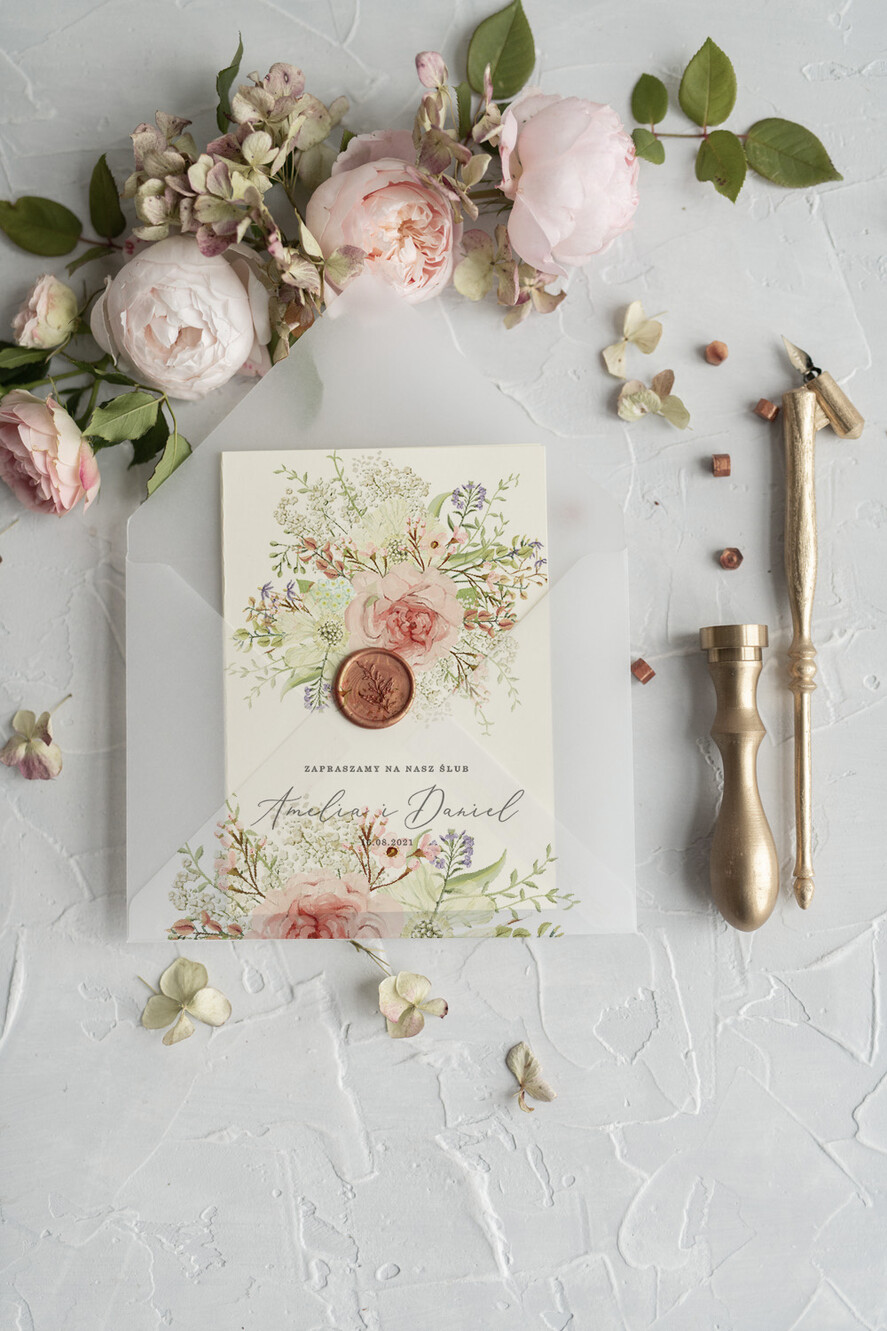 Zaproszenia ślubne Rustykalne i Natura rustykalne zaproszenia ślubne kwiatowe zaproszenie na ślub boho   1