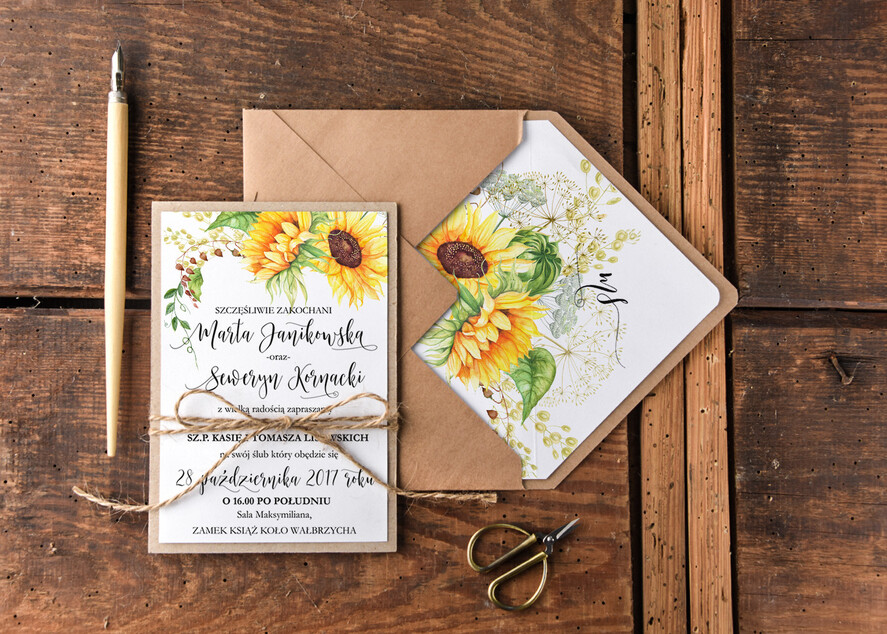 Zaproszenia ślubne Rustykalne i Natura nietuzinkowe zaproszenia ślubne eko w rustykalnym stylu2