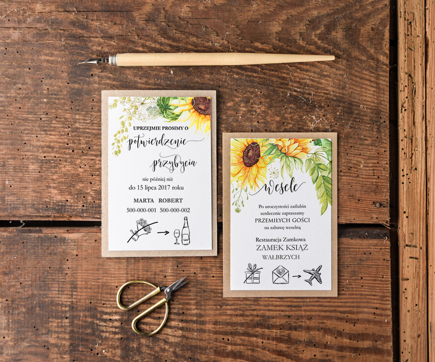 Zaproszenia ślubne Rustykalne i Natura nietuzinkowe zaproszenia ślubne eko w rustykalnym stylu3