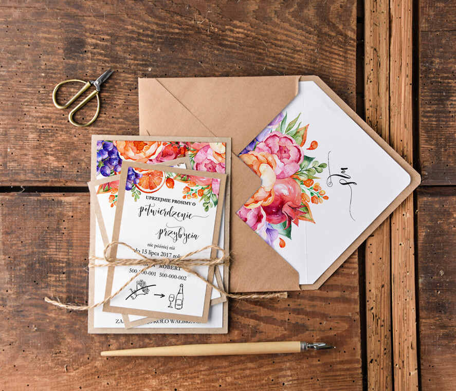 Zaproszenia ślubne Rustykalne i Natura zaproszenia ślubne wykonywane ręcznie, w stlu rustykalnym inspirowane naturą4
