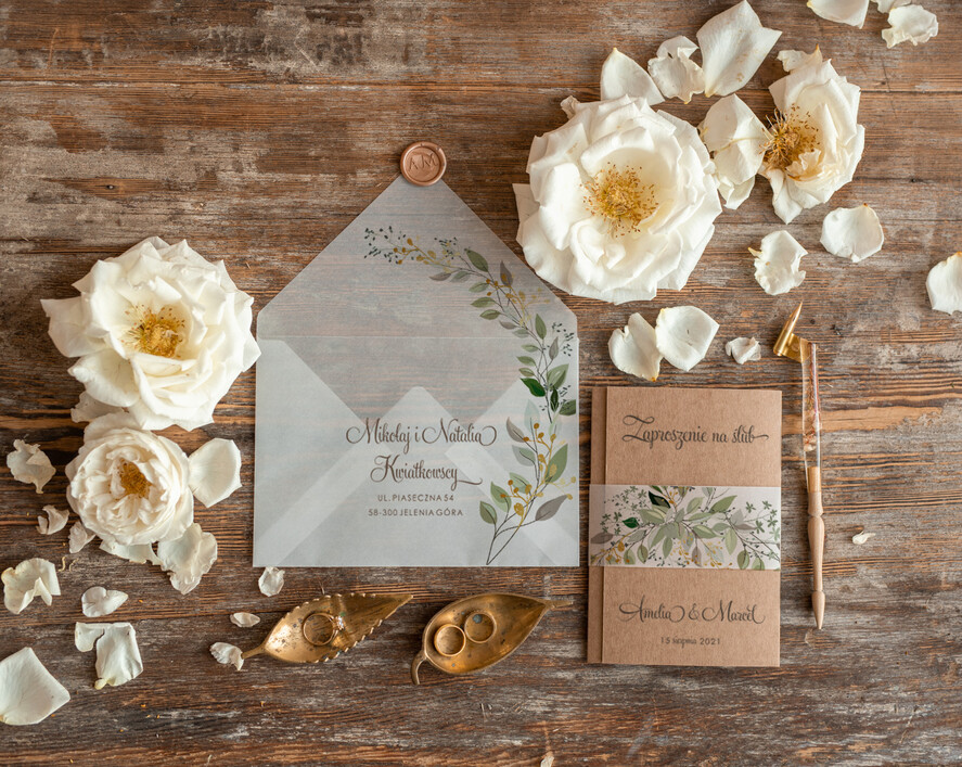 Zaproszenia ślubne Rustykalne i Natura niepowtarzalne zaproszenia ślubne rustykalne na papierze eko zaproszenia na wesele 0