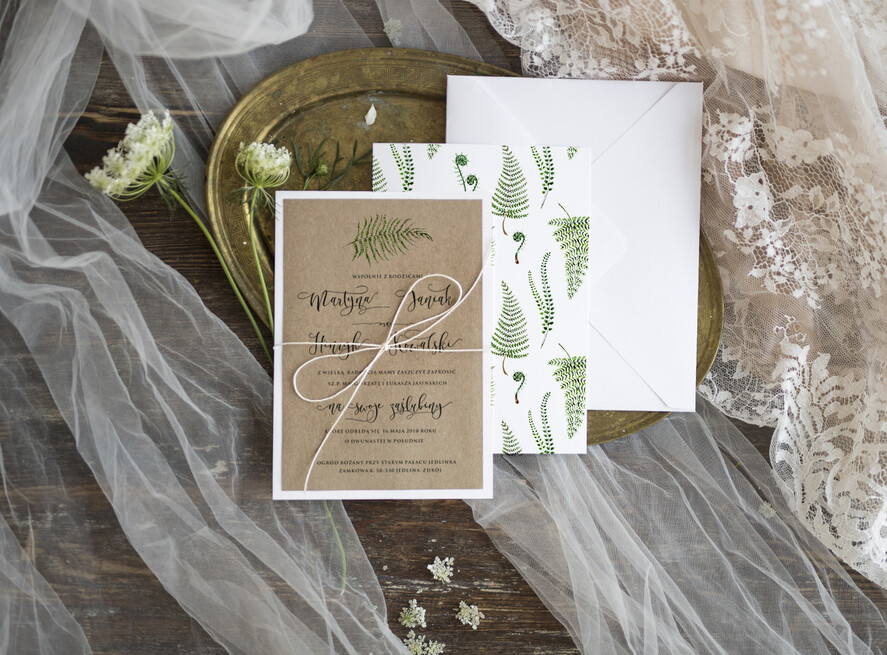 Zaproszenia ślubne Rustykalne i Natura nowoczesne zaproszenia na ślub w stylu rustykalnym 1