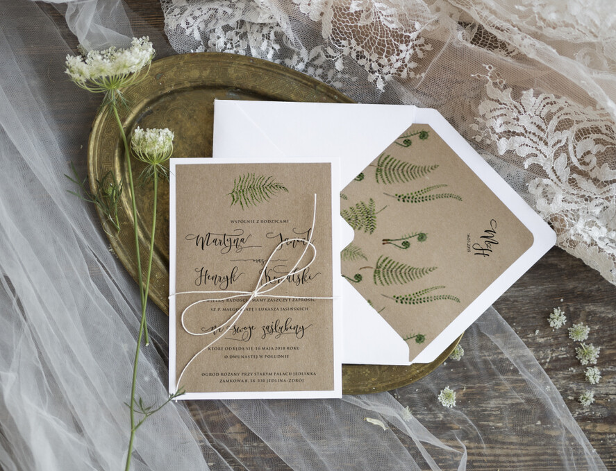 Zaproszenia ślubne Rustykalne i Natura nowoczesne zaproszenia na ślub w stylu rustykalnym 3