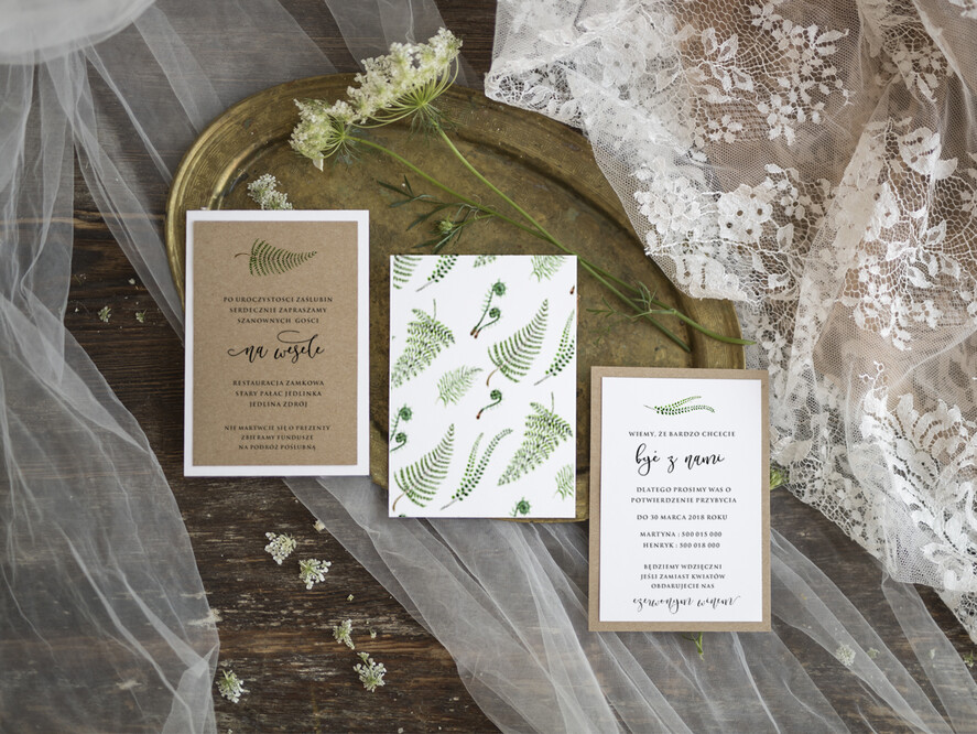 Zaproszenia ślubne Rustykalne i Natura nowoczesne zaproszenia na ślub w stylu rustykalnym 4