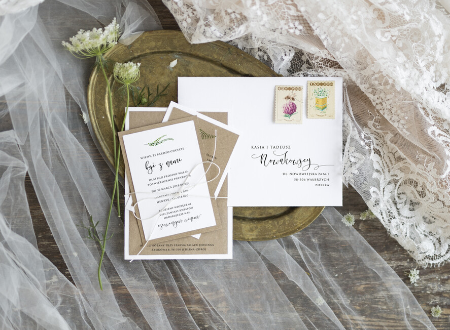 Zaproszenia ślubne Rustykalne i Natura nowoczesne zaproszenia na ślub w stylu rustykalnym 0
