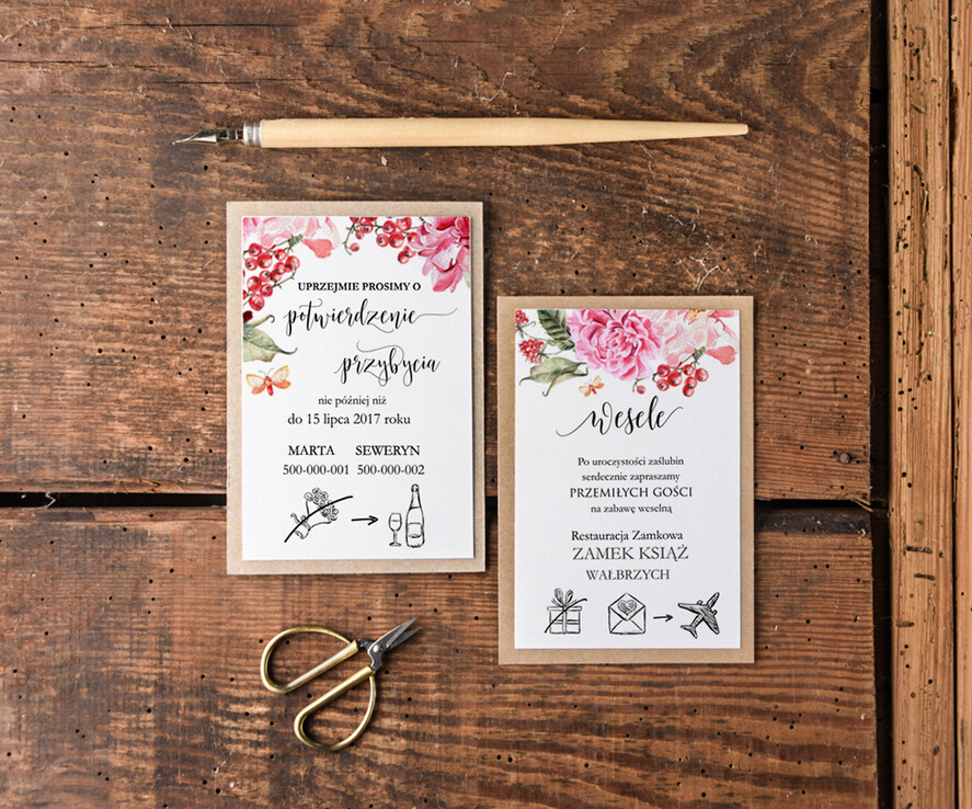 Zaproszenia ślubne Rustykalne i Natura wyjątkowe zaproszenia ślubne, ekologiczne w stylu rustykalnym3
