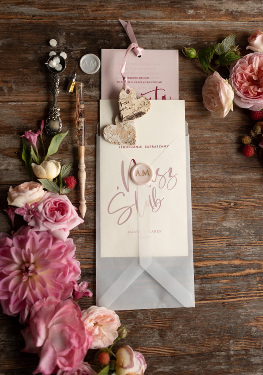 Zaproszenia ślubne Rustykalne i Natura orginalne zaproszenia ślubne rustykalne ekologiczne na letnie wesele korowe serce4