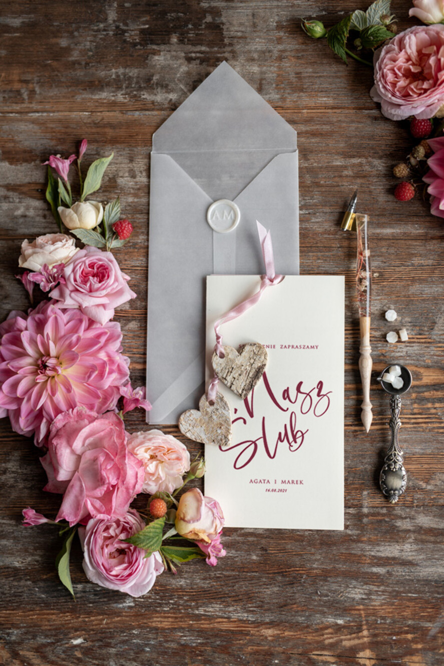 Zaproszenia ślubne Rustykalne i Natura orginalne zaproszenia ślubne rustykalne ekologiczne na letnie wesele korowe serce6