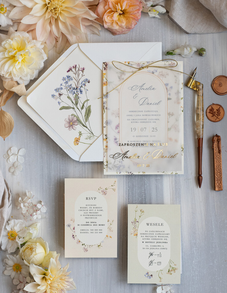 Zaproszenia ślubne Rustykalne i Natura zaproszenia ślubne z delikatną grafiką, zaproszenia na ślub w stylu rustykalnym, zaproszenie ślubne proste i delikatne, kwiatowe zaproszenia ślubne1