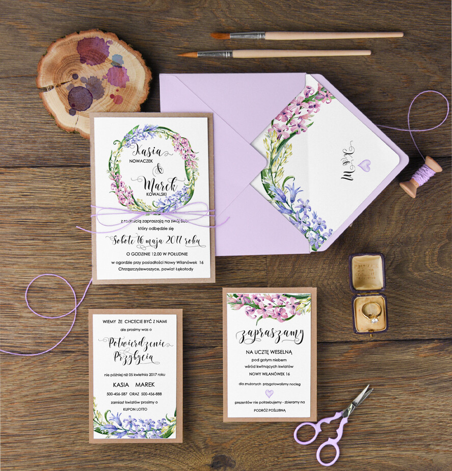 Zaproszenia ślubne Rustykalne i Natura zaproszenia i zawiadomienia ślubne, w stylu rustykalnym inspirowane natura1