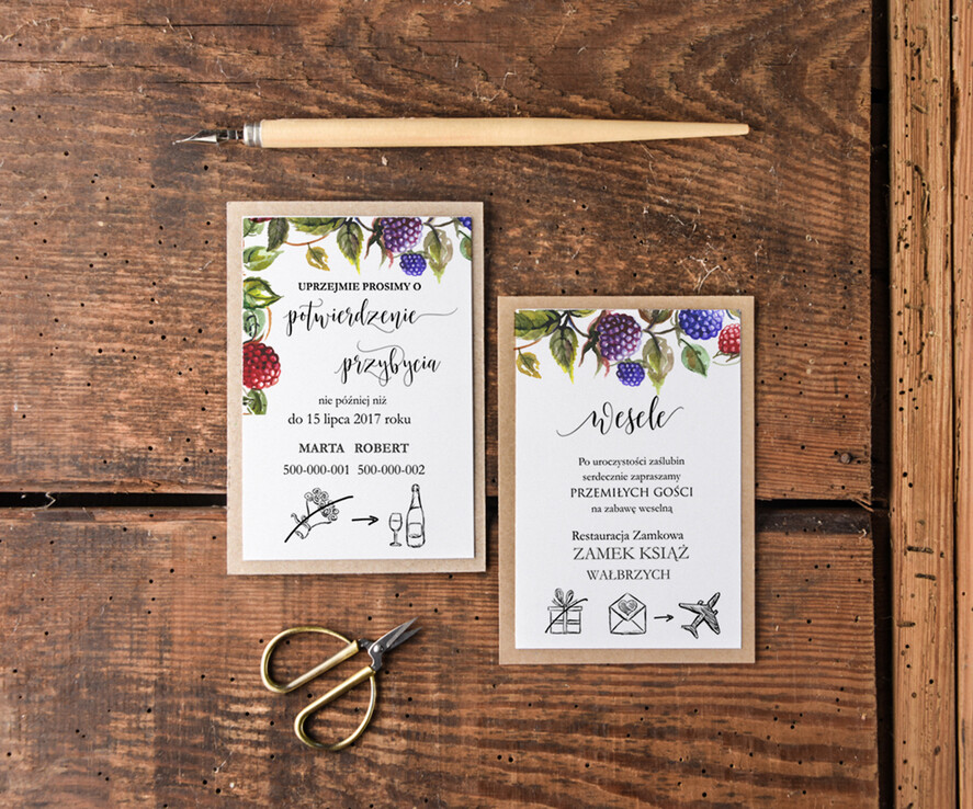 Zaproszenia ślubne Rustykalne i Natura personalizowane zaproszenia ślubne, w stlu rustykalnym inspirowane naturą3