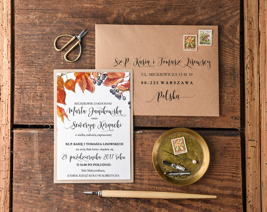 Zaproszenia ślubne Rustykalne i Natura wyjątkowe zaproszenia na ślub, w stylu rustykalnym idealne na wesele w stodole1