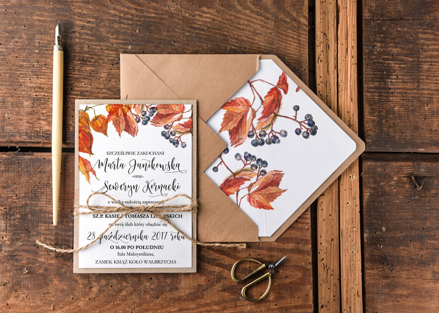 Zaproszenia ślubne Rustykalne i Natura wyjątkowe zaproszenia na ślub, w stylu rustykalnym idealne na wesele w stodole2