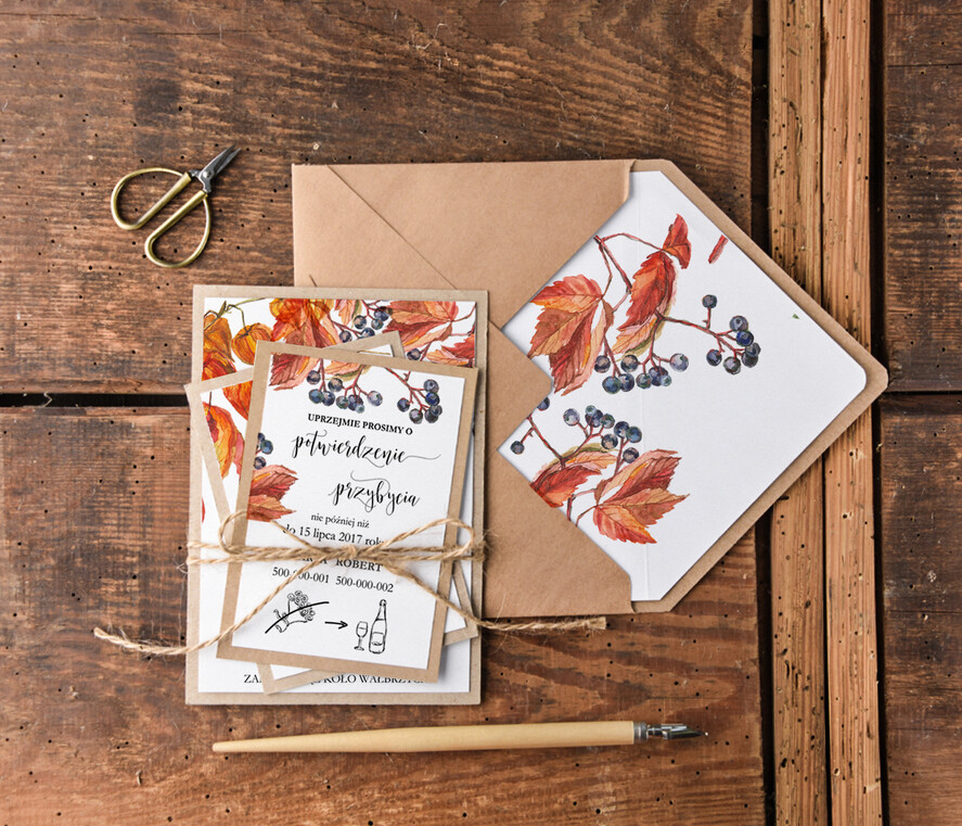 Zaproszenia ślubne Rustykalne i Natura wyjątkowe zaproszenia na ślub, w stylu rustykalnym idealne na wesele w stodole4