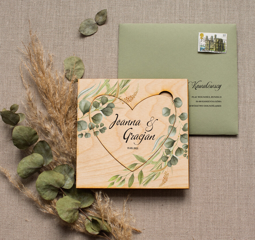 Zaproszenia ślubne Rustykalne i Natura drewniane ręcznie robione zaproszenia ślubne w rustykalnym stylu4