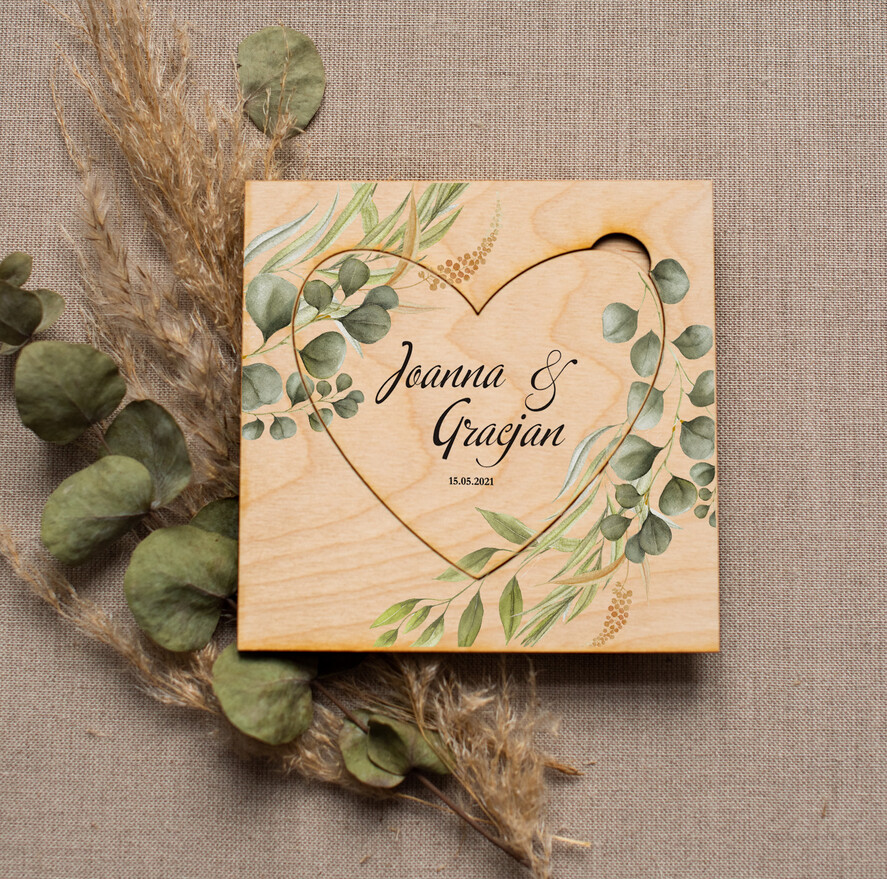 Zaproszenia ślubne Rustykalne i Natura drewniane ręcznie robione zaproszenia ślubne w rustykalnym stylu6