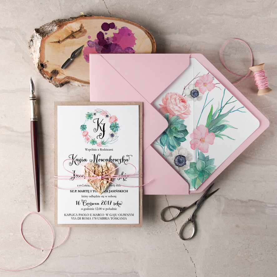 Zaproszenia ślubne Rustykalne i Natura zaproszenia na ślub cywilny, rustykalne i nowoczesne w ekologicznym stylu1