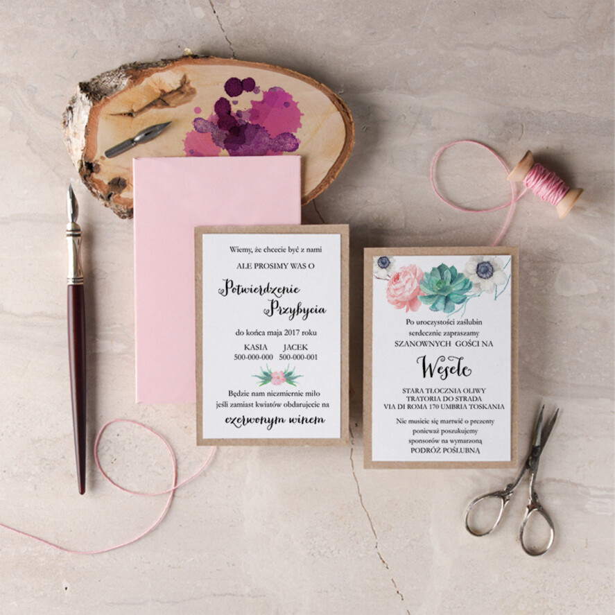 Zaproszenia ślubne Rustykalne i Natura zaproszenia na ślub cywilny, rustykalne i nowoczesne w ekologicznym stylu3