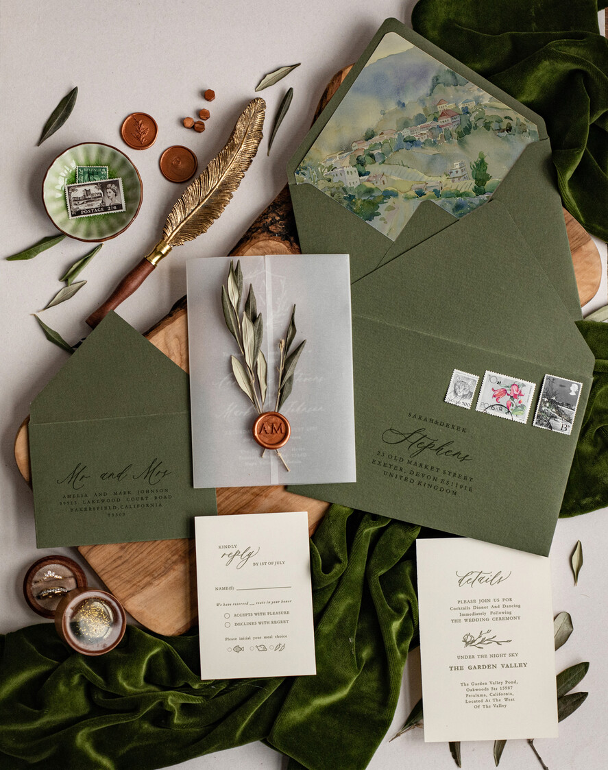 Zaproszenia ślubne Rustykalne i Natura zaproszenia ślubne z oliwką, gałązka oliwki na zaproszeniach ślubnych, rustykalne zaproszenia z oliwką, zaproszenia na pleksie z pieczęcią, zaproszenia slubne z lakiem1