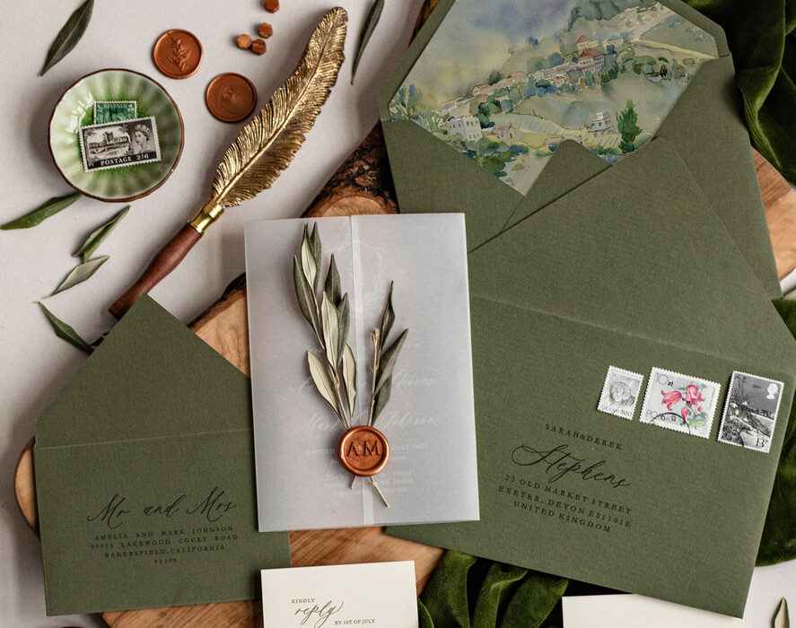 Zaproszenia ślubne Rustykalne i Natura zaproszenia ślubne z oliwką, gałązka oliwki na zaproszeniach ślubnych, rustykalne zaproszenia z oliwką, zaproszenia na pleksie z pieczęcią, zaproszenia slubne z lakiem0