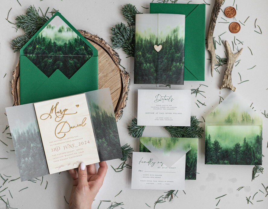 Zaproszenia ślubne Rustykalne i Natura wyjatkowe zaproszenia na wesele, rustykalne i nowoczesne naturalne i eleganckie zaproszenia slubne, złote litery na zaproszeniach ślubnych, drewniane zaproszenia na ślub10