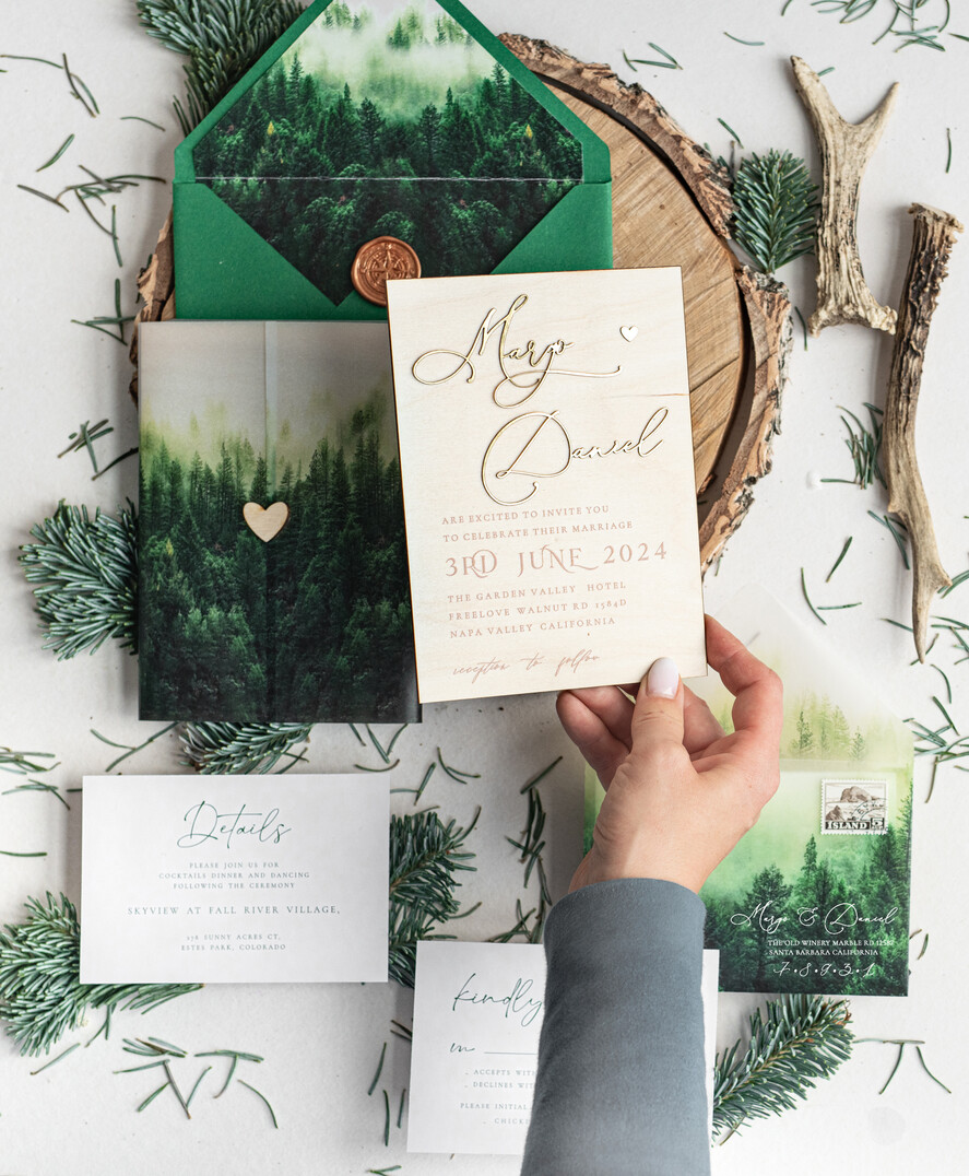 Zaproszenia ślubne Rustykalne i Natura wyjatkowe zaproszenia na wesele, rustykalne i nowoczesne naturalne i eleganckie zaproszenia slubne, złote litery na zaproszeniach ślubnych, drewniane zaproszenia na ślub2
