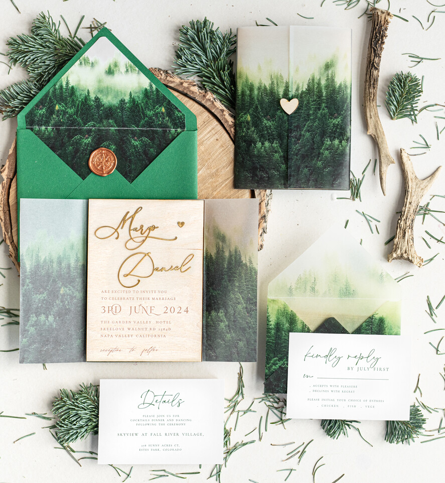 Zaproszenia ślubne Rustykalne i Natura wyjatkowe zaproszenia na wesele, rustykalne i nowoczesne naturalne i eleganckie zaproszenia slubne, złote litery na zaproszeniach ślubnych, drewniane zaproszenia na ślub4