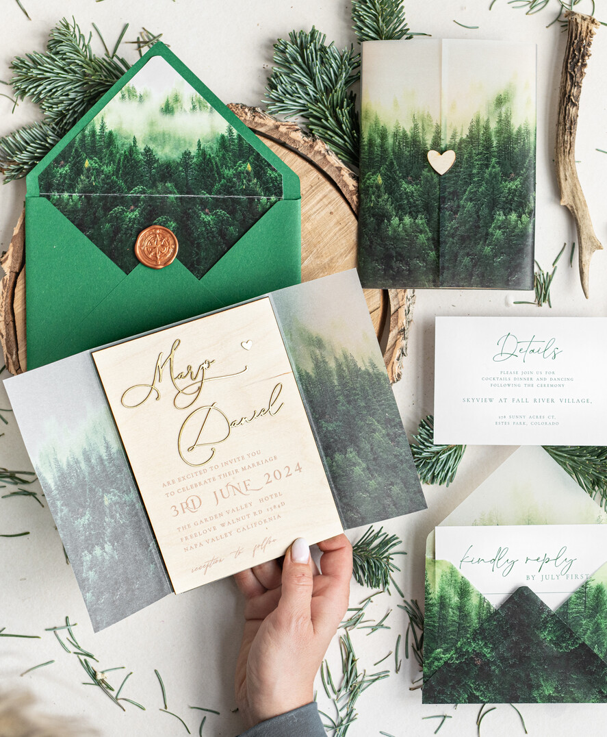 Zaproszenia ślubne Rustykalne i Natura wyjatkowe zaproszenia na wesele, rustykalne i nowoczesne naturalne i eleganckie zaproszenia slubne, złote litery na zaproszeniach ślubnych, drewniane zaproszenia na ślub5